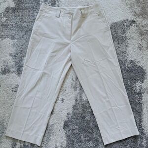 Nike Golf Womens Capri Pants‎ Sz 8 M Beige Fit Dry Performance Athletic Trousers